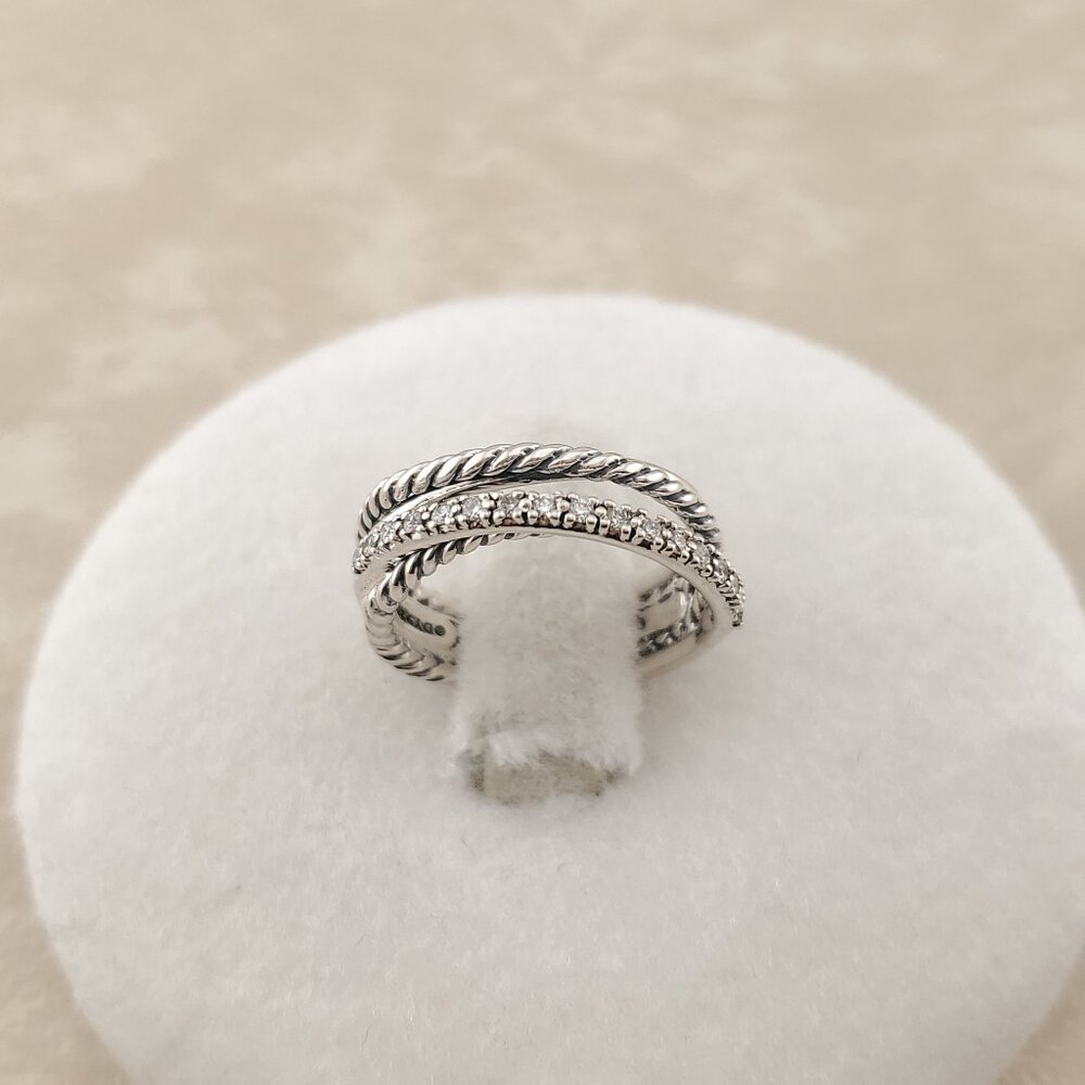 David Yurman Silver and Diamond Ring
